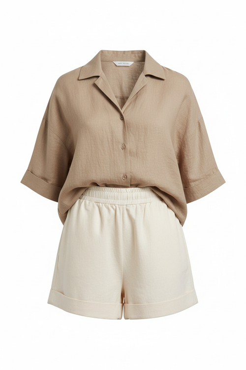 Linen Shorts Set - Women's Summer Co-Ord